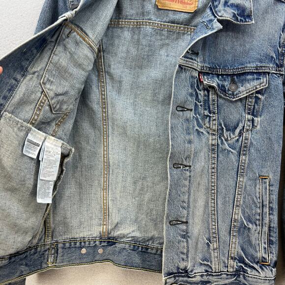 VTG Levi's Denim Jacket Men's S Blue Classic Trucker Jacket Vintage 80s Preppy - Picture 3 of 11